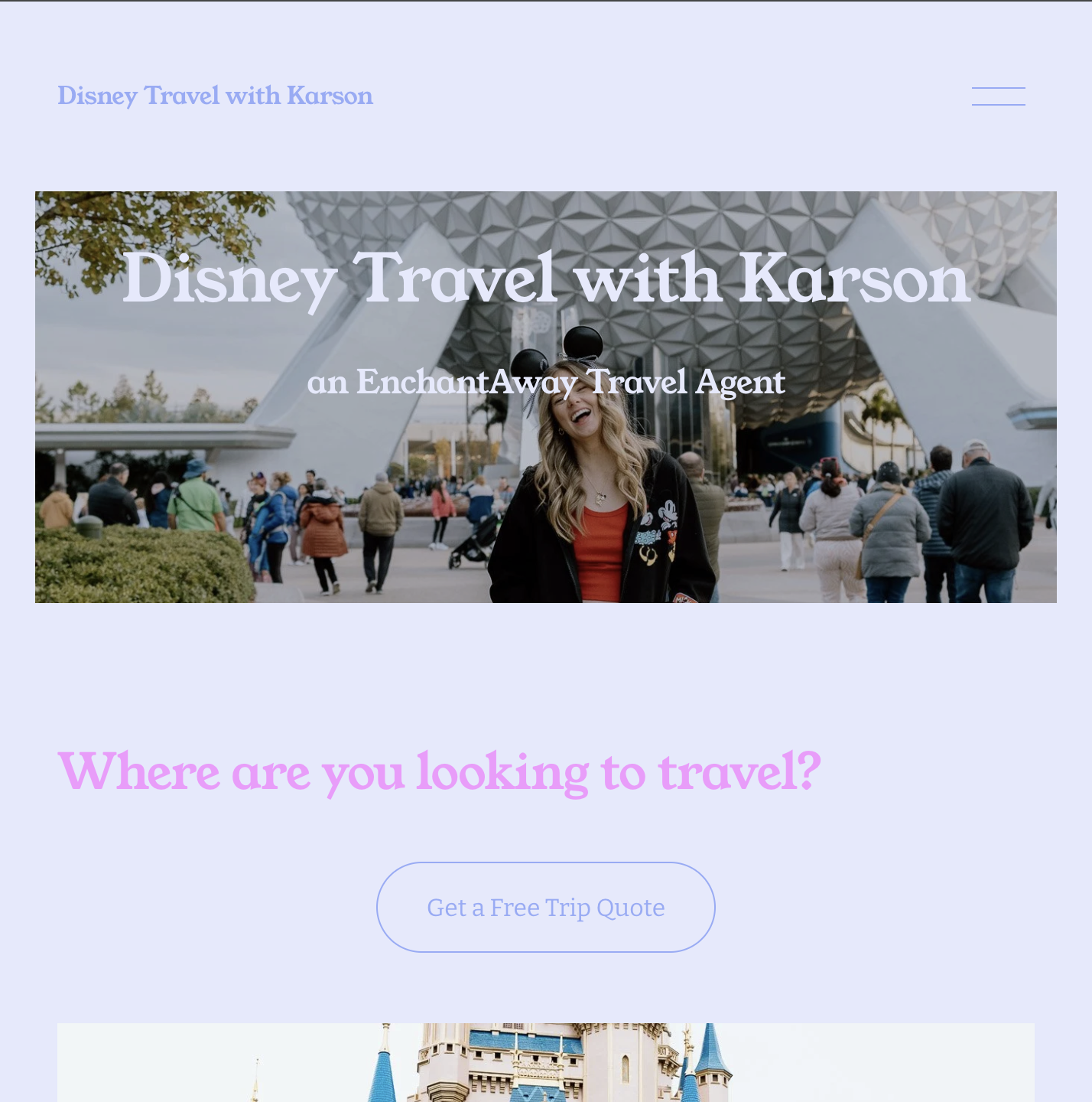Karson Disney Travel — web design by BlooStudio